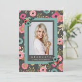 Vibrant | Fotogradatiepartij Uitnodiging grijs (Staand voorkant)