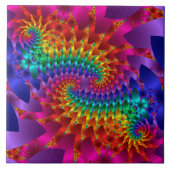 Vibrant Fractal Dragons Tile Tegeltje (Voorkant)