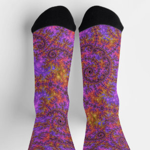 Vibrant Fractal Socks Sokken