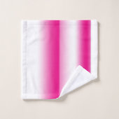 Vibrant frambose en witte doekdoekset bad handdoek (Wasdoekje)