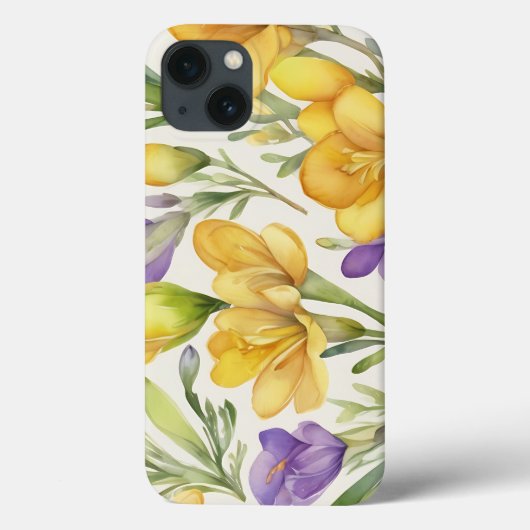 Vibrant Freesia Waterverf Pattern in Bold Yellow Case-Mate iPhone Case (Achterkant)
