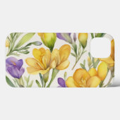 Vibrant Freesia Waterverf Pattern in Bold Yellow Case-Mate iPhone Case (Achterkant (horizontaal))