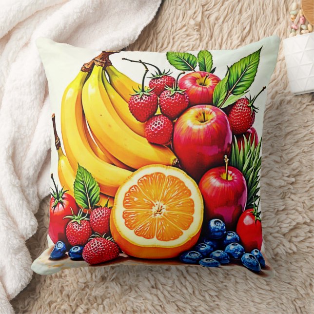 Vibrant Fresh Fruit Delight Design Kussen (Deken)