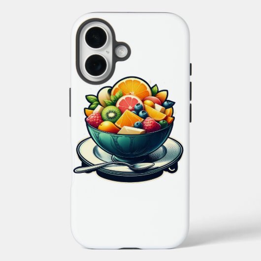 Vibrant Fruit Bowl Illustratie Iphone Case (Achterkant)