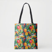 Vibrant fruitpatroon Canvas tas voor gezond leven (Voorkant)