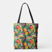 Vibrant fruitpatroon Canvas tas voor gezond leven (Achterkant)