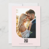Vibrant Fuchsia and Coral Floral Wedding QR Code Kaart (Achterkant)