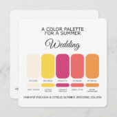 Vibrant Fuchsia Citrus Summer Wedding Palette Card Kaart (Voorkant / Achterkant)