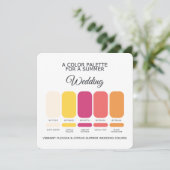 Vibrant Fuchsia Citrus Summer Wedding Palette Card Kaart (Staand voorkant)