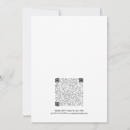 Vibrant Fuchsia Floral QR Code Wedding Invitation Kaart (Achterkant)