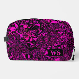 Vibrant Fuchsia Monogram Toiletry Bag  Toilettasje