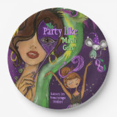 Vibrant Fun Mardi Gras Masquerade  Papieren Bordje (Voorkant)