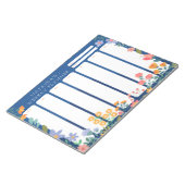 Vibrant Garden Floral Weekly Planner Notepad Blue Notitieblok (Schuin)