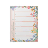 Vibrant Garden Floral Weekly Planner Notepad Notitieblok (Linkerzijde)