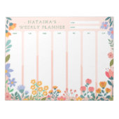 Vibrant Garden Floral Weekly Planner Notepad Notitieblok (Voorkant)