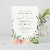 Vibrant Garden Rustic Colorful QR Code Wedding Kaart (Staand voorkant)
