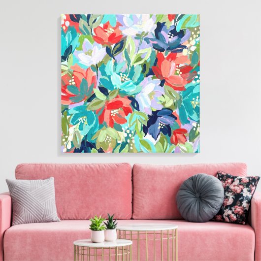 Vibrant Garden Symphony Canvas Afdruk (Insitu (Woonkamer))