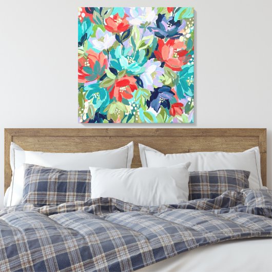 Vibrant Garden Symphony Canvas Afdruk (Insitu (Slaapkamer))