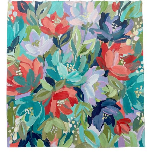 Vibrant Garden Symphony Douchegordijn (Voorkant)