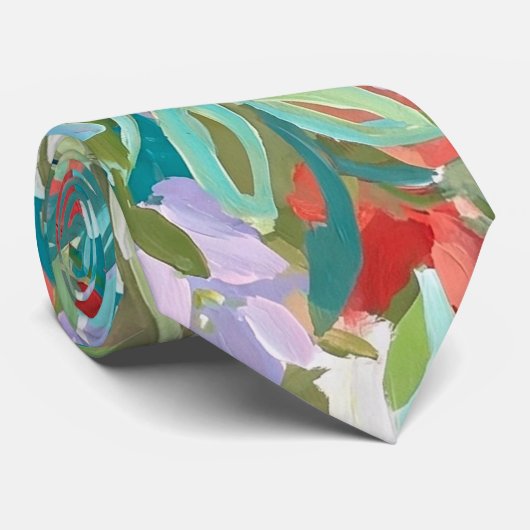 Vibrant Garden Symphony Stropdas (Opgerold)