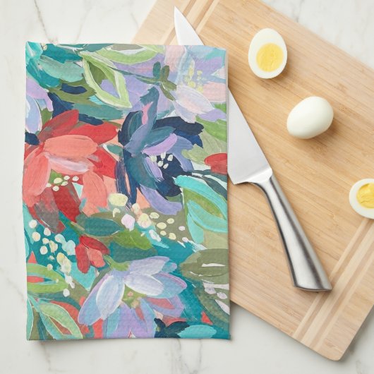 Vibrant Garden Symphony Theedoek (Quarter Fold)