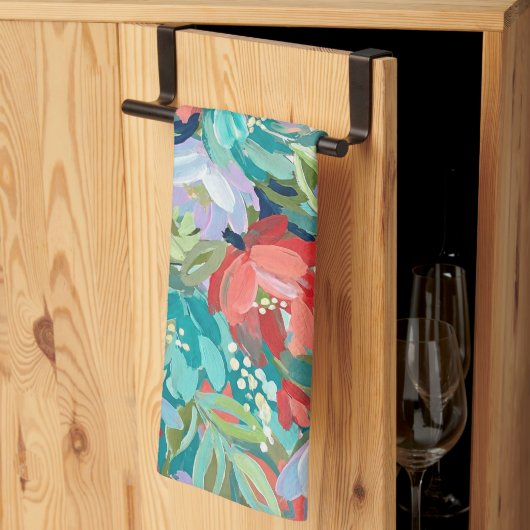 Vibrant Garden Symphony Theedoek (Derde Gevouwen)