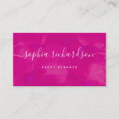 Vibrant gebold roze | Waterverf en script Visitekaartje (Voorkant)