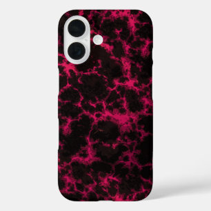 Vibrant gebotteld roze en zwarte lampjes iPhone 16 hoesje