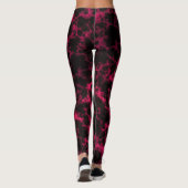 Vibrant gebotteld roze en zwarte lampjes leggings (Achterkant)