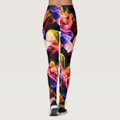 Vibrant Geel Oranje Paars Abstracte Rook Leggings (Achterkant)