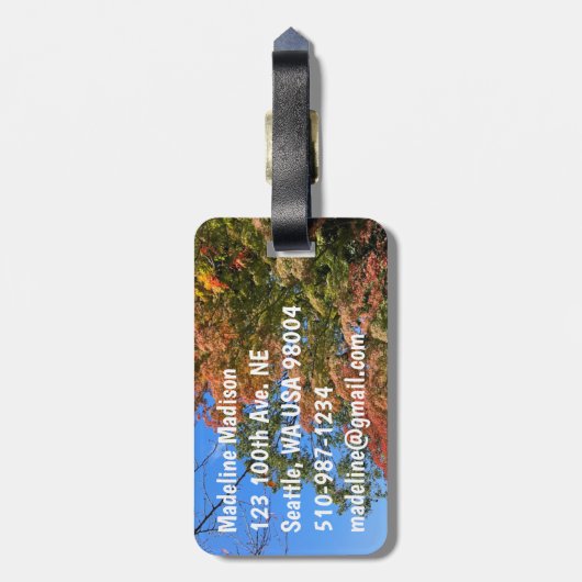 Vibrant gekleurde mazelen bagagelabel (Achterkant verticaal)