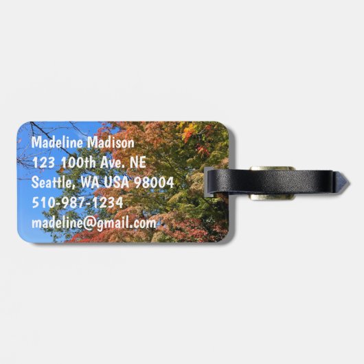 Vibrant gekleurde mazelen bagagelabel (Achterkant horizontaal)