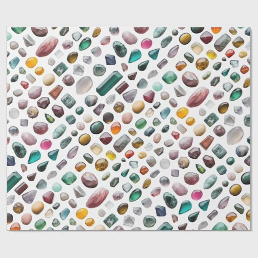 Vibrant Gemstone Pattern Cadeaupapier (Vlak)