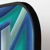 Vibrant Geometric Abstract in Orange and Teal Pickleball Paddle (Links Detail)