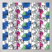 Vibrant Geometric Abstract Seamless Fabric Paper Poster (Voorkant)