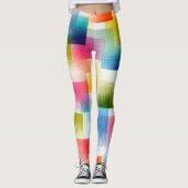 Vibrant Geometric Color Blocks with Soft Gradient  Leggings (Voorkant)