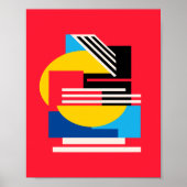 Vibrant Geometric Design in Minimalist Shapes Poster (Voorkant)