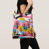 Vibrant Geometric Forest Tote Bag (Dichtbij)