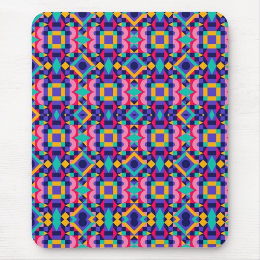 Vibrant geometric mousepad featuring colorful muismat (Voorkant)