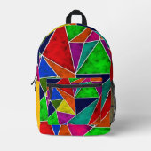 Vibrant geometric pattern bedrukte rugzak (Voorkant)