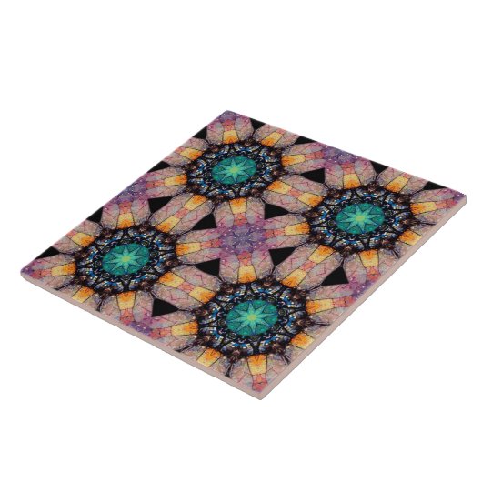 Vibrant Geometric Pattern Bohemian Accent Tegeltje (Zijkant)