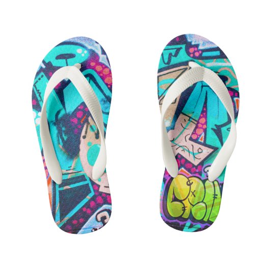 Vibrant Geometric Pattern Summer Flip Flops (Voetbed)