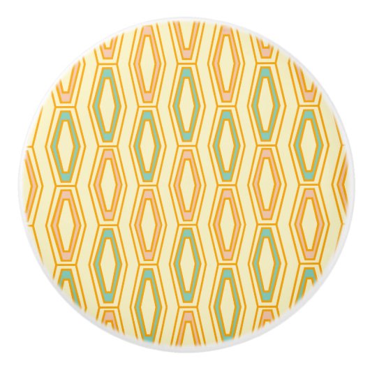 Vibrant geometric pattern with hexagonal shapes  keramische knop (Voorkant)