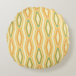 Vibrant geometric pattern with hexagonal shapes  rond kussen