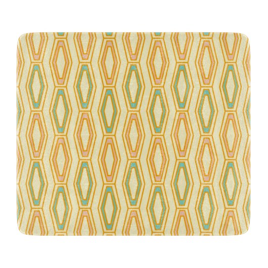 Vibrant geometric pattern with hexagonal shapes  snijplank (Voorkant)