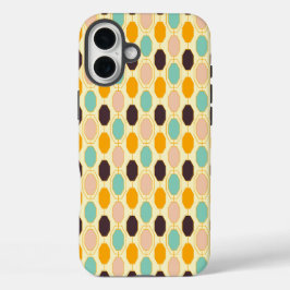 Vibrant geometric pattern with rows of octagonal s iPhone 16 plus hoesje