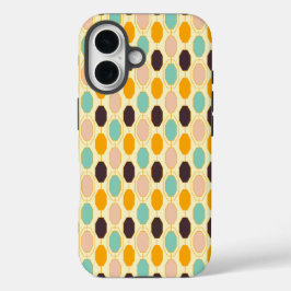 Vibrant geometric pattern with rows of octagonal s iPhone 16 hoesje