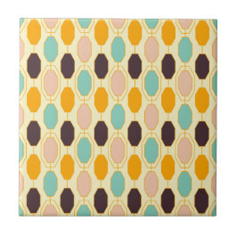 Vibrant geometric pattern with rows of octagonal s tegeltje
