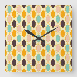 Vibrant geometric pattern with rows of octagonal s vierkante klok