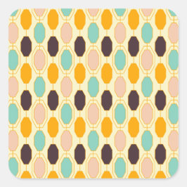 Vibrant geometric pattern with rows of octagonal s vierkante sticker